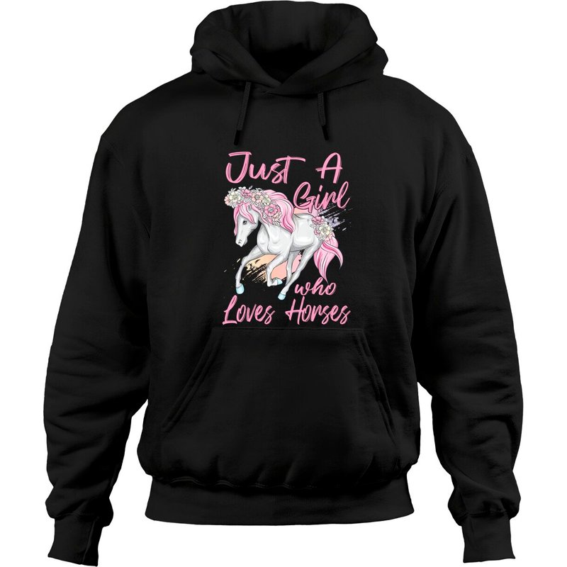 Unie Fille Qui Aime Les Chevaux Hoodie Unisexe — Sweats à capuche pour hommes
