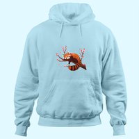 Hoodie Vintage Panda Roux et Fleurs de Cerisier