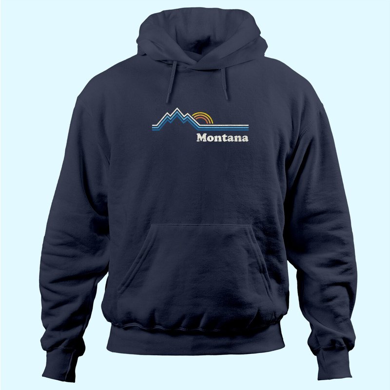 Hoodie Montana Vintage Sunrise Mountains pour Unisexe — Sweats à capuche pour hommes