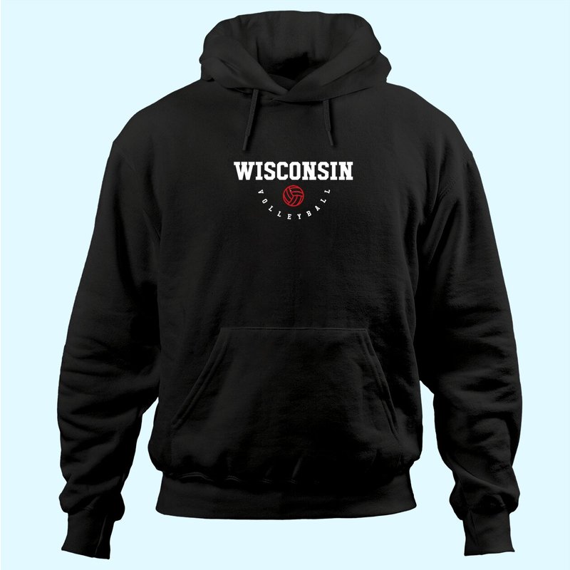 Hoodie de l'équipe de volleyball féminin du Wisconsin — Sweats à capuche pour hommes