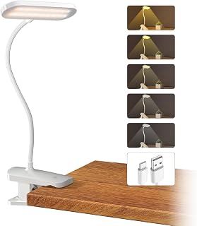 Lampe de Bureau CUHIOY avec Pince, Lampe LED Rechargeable Portable — Lampe de bureau menée