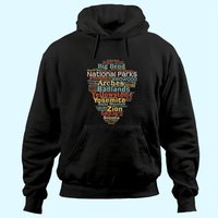 Hoodie Word Cloud Liste des Parcs Nationaux pour Hommes, Femmes et Enfants — Sweats à capuche pour hommes
