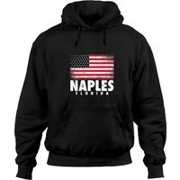 Naples Florida American Flag Hoodie for Unisex