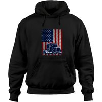Hoodie Drapeau Américain pour Conducteur de Camion Unisexe — Sweats à capuche pour hommes