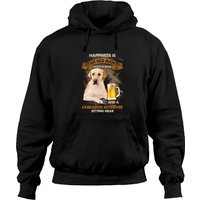 Happiness Is An Old Man With A Beer And A Labrador Retriever Hoodie — Sweats à capuche pour hommes