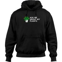 Hoodie Unisexe « Demandez-moi à propos de mes plantes » en noir — Sweats à capuche pour hommes