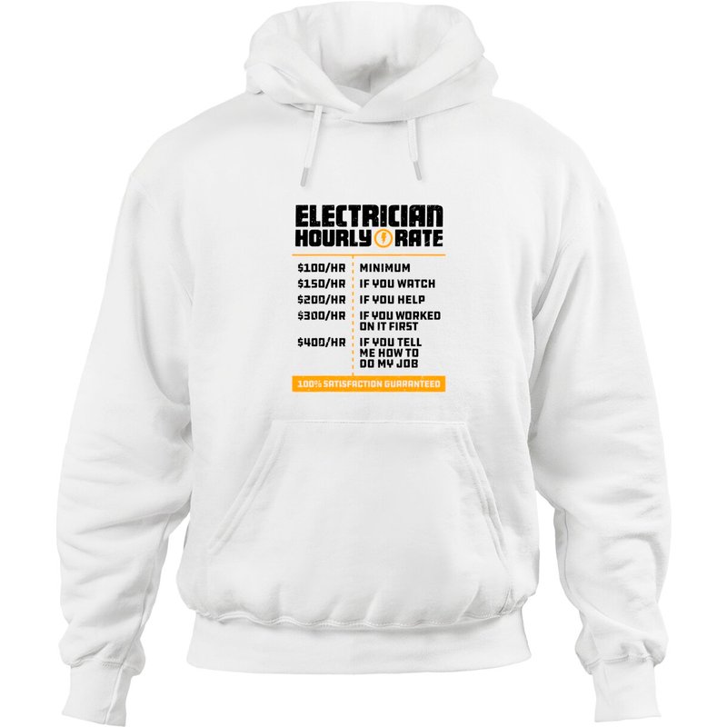 Hoodie Lineman Papa Taux Horaire Électricien — Sweats à capuche pour hommes