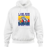 Hoodie Vintage J'aime la Bière et les Courses de Chevaux