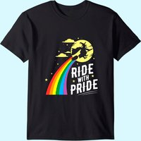 T-shirt Halloween Sorcière LGBT Gay Lesbian Ride With Pride pour hommes — T-shirts pour hommes