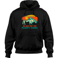 Ne Pas Caresser Les Vaches Duveteuses Hoodie Parc National Bison — Sweats à capuche pour hommes
