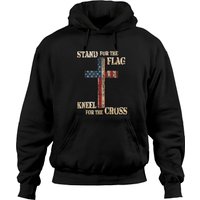 Stand For The Flag Kneel For The Cross - Hoodie Patriote Faith US