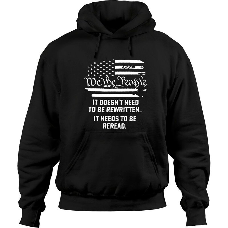 Hoodie Premium Drapeau Américain Vintage We The People — Sweats à capuche pour hommes