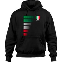 Hoodie de maillot de soccer d'Italie pour unisexe en noir — Sweats à capuche pour hommes