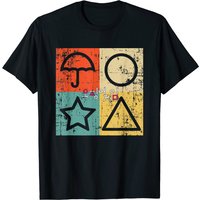 T-shirt Vintage Squid Game pour hommes en noir