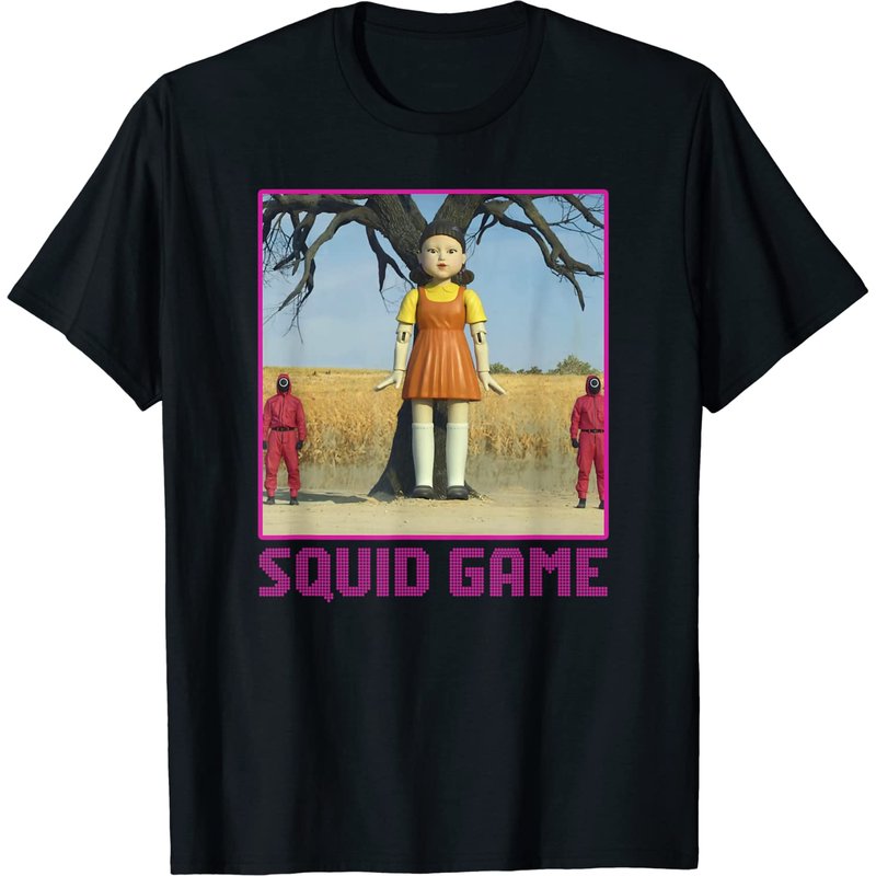 T-Shirt Squid Game pour hommes - Noir
