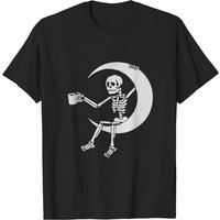 Halloween Skeleton Skull Coffee T-Shirt for Men — Mens T Shirts