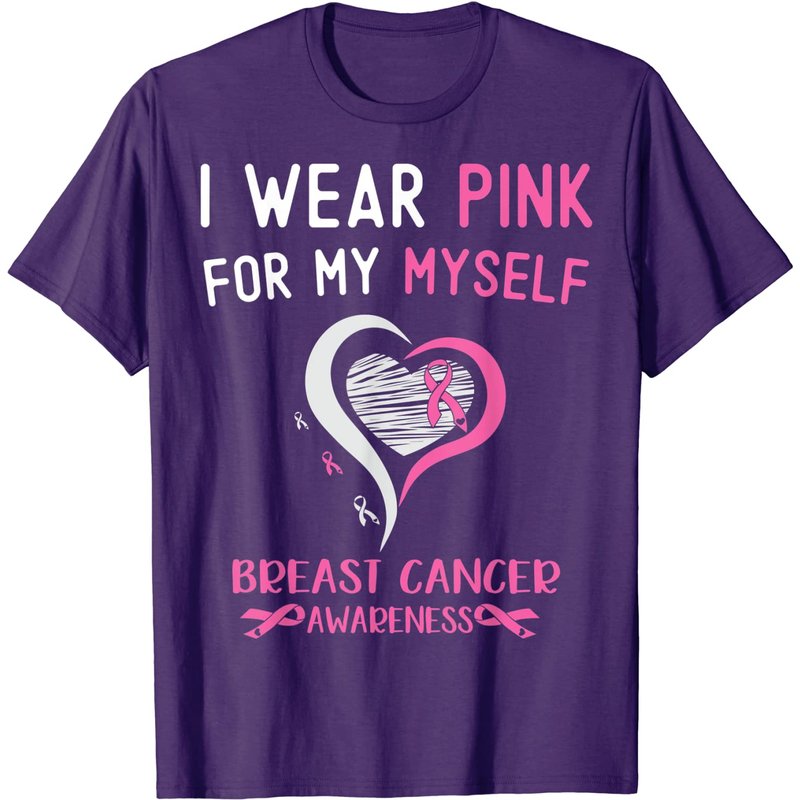 Je Porte Du Rose Pour Moi T-shirt de Soutien aux Survivants du Cancer du Sein — T-shirts pour hommes