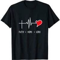 T-shirt Christian Foi Espoir Amour pour hommes en noir — T-shirts pour hommes