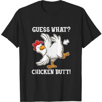 T-shirt Guess What Chicken Butt pour hommes en noir — T-shirts pour hommes
