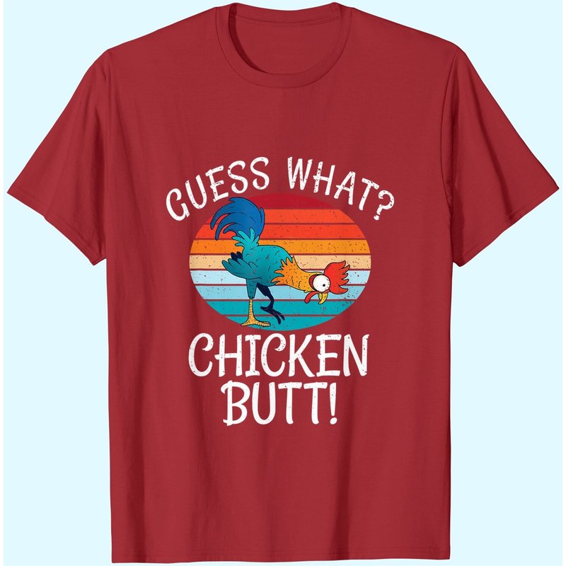 Guess What? Chicken Butt! Men's White Design T-Shirt