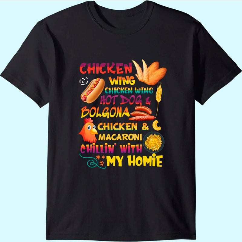 T-shirt Macaroni Hot Dog Bologna Aile de Poulet Cuit pour Hommes — T-shirts pour hommes