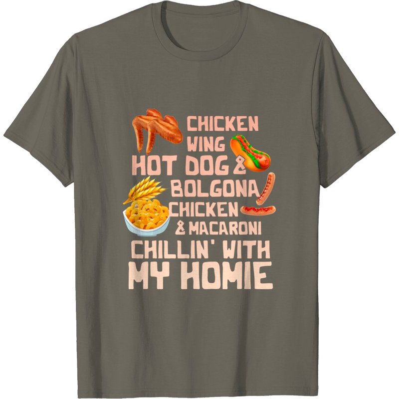 T-shirt Macaroni Hot Dog Bologna Aile de Poulet Cuit pour Hommes — T-shirts pour hommes