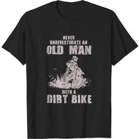 Never Underestimate An Old Man With A Dirt Bike T-Shirt — Mens T Shirts