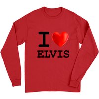 T-shirt à manches longues I Love Elvis Heart Name — T-shirts pour hommes