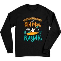 Men's Kayaking Long Sleeve T-Shirt - Never Underestimate an Old Man — Mens T Shirts