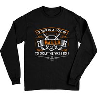 T-shirt Longue Manche Golf Drôle It Takes Balls Cadeau pour Golfeurs — T-shirts pour hommes