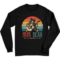 T-shirt à manches longues Papa Bear avec guitare pour hommes — T-shirts pour hommes