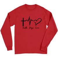 T-shirt à manches longues Faith Hope Love pour chrétiens — T-shirts pour hommes