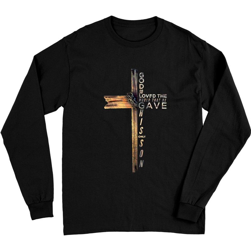 T-shirt à manches longues John 3:16 Christian Cross Bible — T-shirts pour hommes