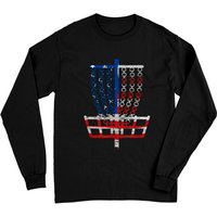 T-shirt à manches longues Cool US Flag Disc Golf Basket — T-shirts pour hommes