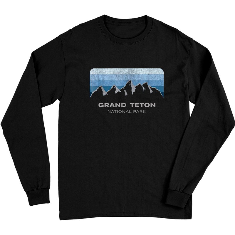 T-Shirt à Manches Longues Grand Teton National Park : Édition Hiver — T-shirts pour hommes