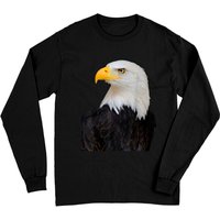 Bald Eagle Long Sleeve Unisex T-Shirt with Bird Face Design — Mens T Shirts