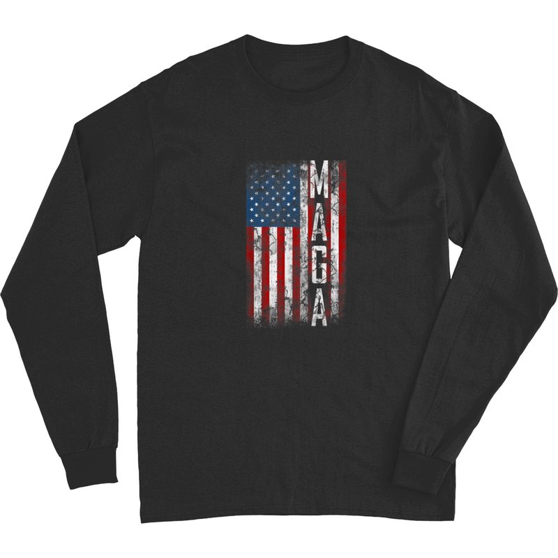 T-shirt Vintage Grunge MAGA avec drapeau américain