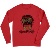 Bonus Mom Life Hair Bandana Leopard Long Sleeve T-Shirt — Mens T Shirts