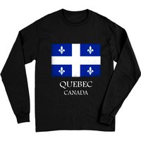 Quebec Canada Flag Vintage Long Sleeve T-Shirt for Unisex — Mens T Shirts