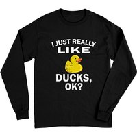 J'aime vraiment les canards Ok T-shirt à manches longues Duck Lover