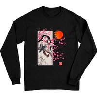 Vintage Sakura Blossom Japanese Cherry Scenery Long Sleeve Tee — Mens T Shirts