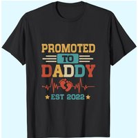 T-shirt drôle Promoted To Daddy Est 2022 pour nouveaux papas