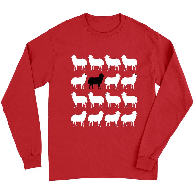 Holiday Black Sheep Sweater Long Sleeves for Unisex — Mens T Shirts