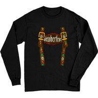 Lederhosen Suspenders Oktoberfest Bavarian Munich Beer Long Sleeve T-Shirt