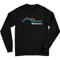 Montana Vintage Sunrise Mountains Long Sleeve T-Shirt