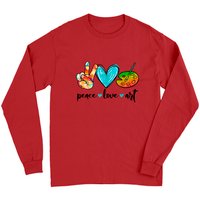 T-shirt à manches longues Peace Love Art Palette de Peinture pour Unisexe — T-shirts pour hommes