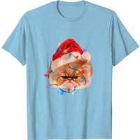 Funny Persian Cat Christmas Lights T-Shirt for Men
