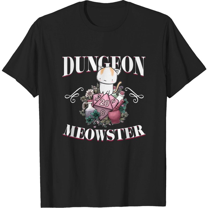 T-shirt Dungeon Meowster Gamer Amoureux des Chats pour Hommes — T-shirts pour hommes