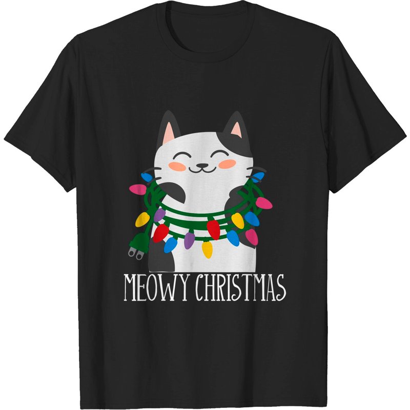 T-shirt Meowy Christmas pour hommes — T-shirts pour hommes