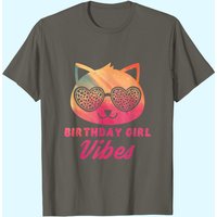 T-shirt pour hommes avec motif de chat coloré Birthday Girl Vibes — T-shirts pour hommes